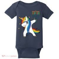 Dabbing Unicorn Hanukkah Baby Bodysuit thumb 0