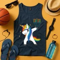 Dabbing Unicorn Hanukkah Tank Top thumb 4
