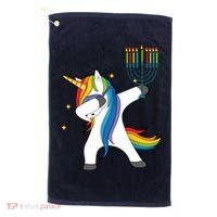 Dabbing Unicorn Hanukkah Golf Towel thumb 0