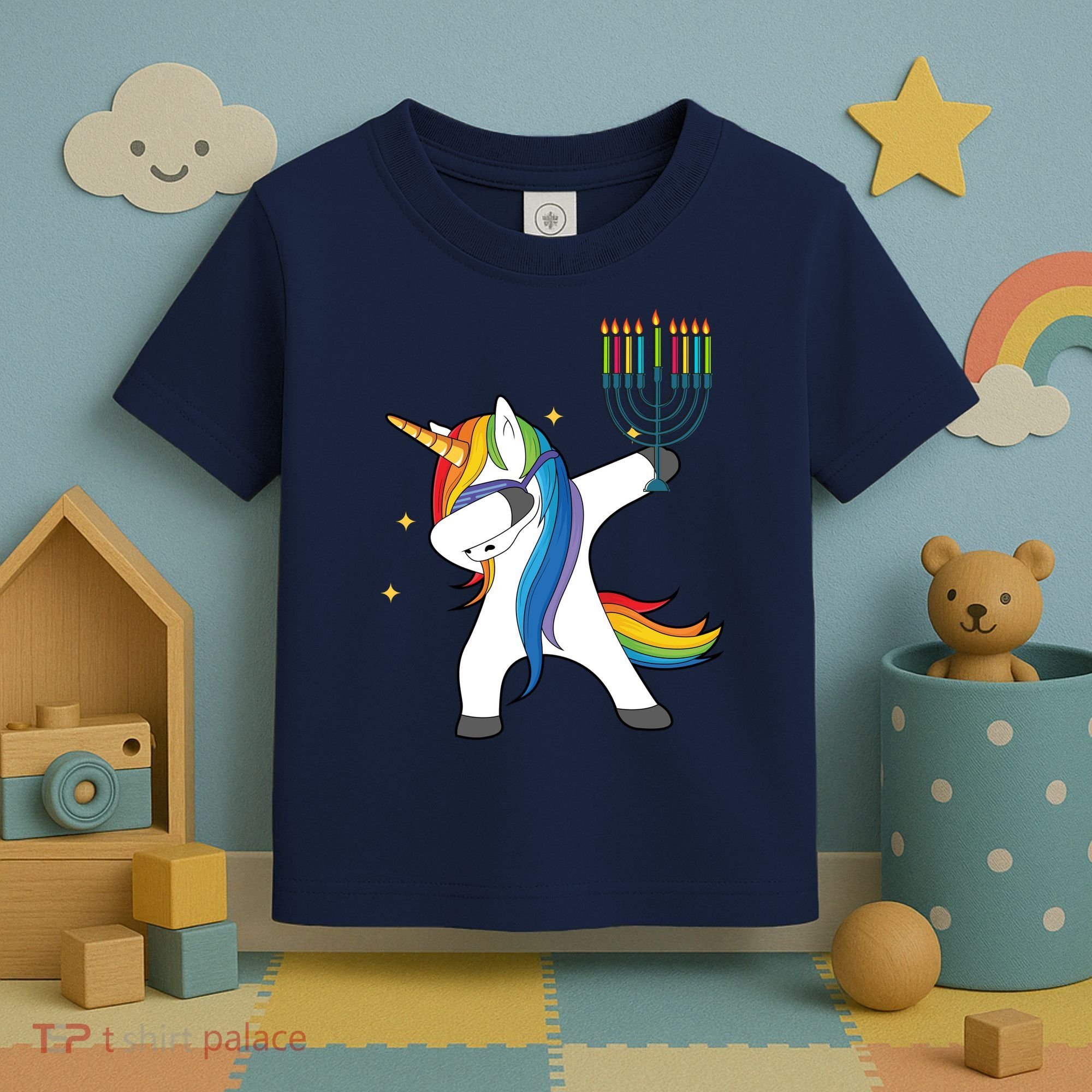 Dabbing Unicorn Hanukkah Toddler T-Shirt