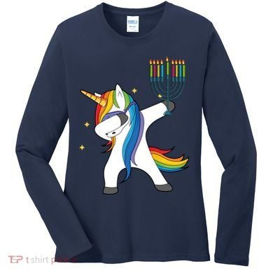Dabbing Unicorn Hanukkah Women's Long Sleeve Shirt