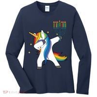 Dabbing Unicorn Hanukkah Women's Long Sleeve Shirt thumb 0