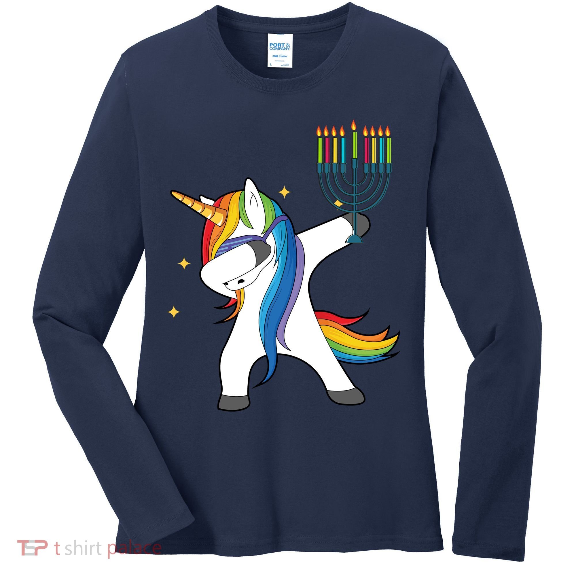 Dabbing Unicorn Hanukkah Women's Long Sleeve Shirt