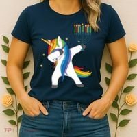 Dabbing Unicorn Hanukkah Women's T-Shirt thumb 2