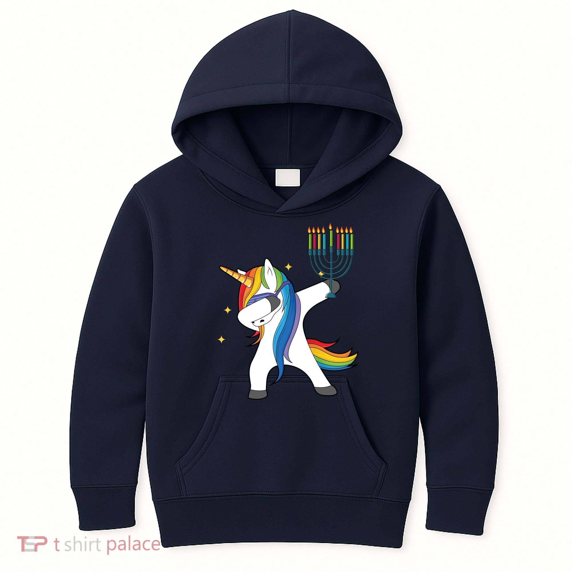 Dabbing Unicorn Hanukkah Kids Hoodie