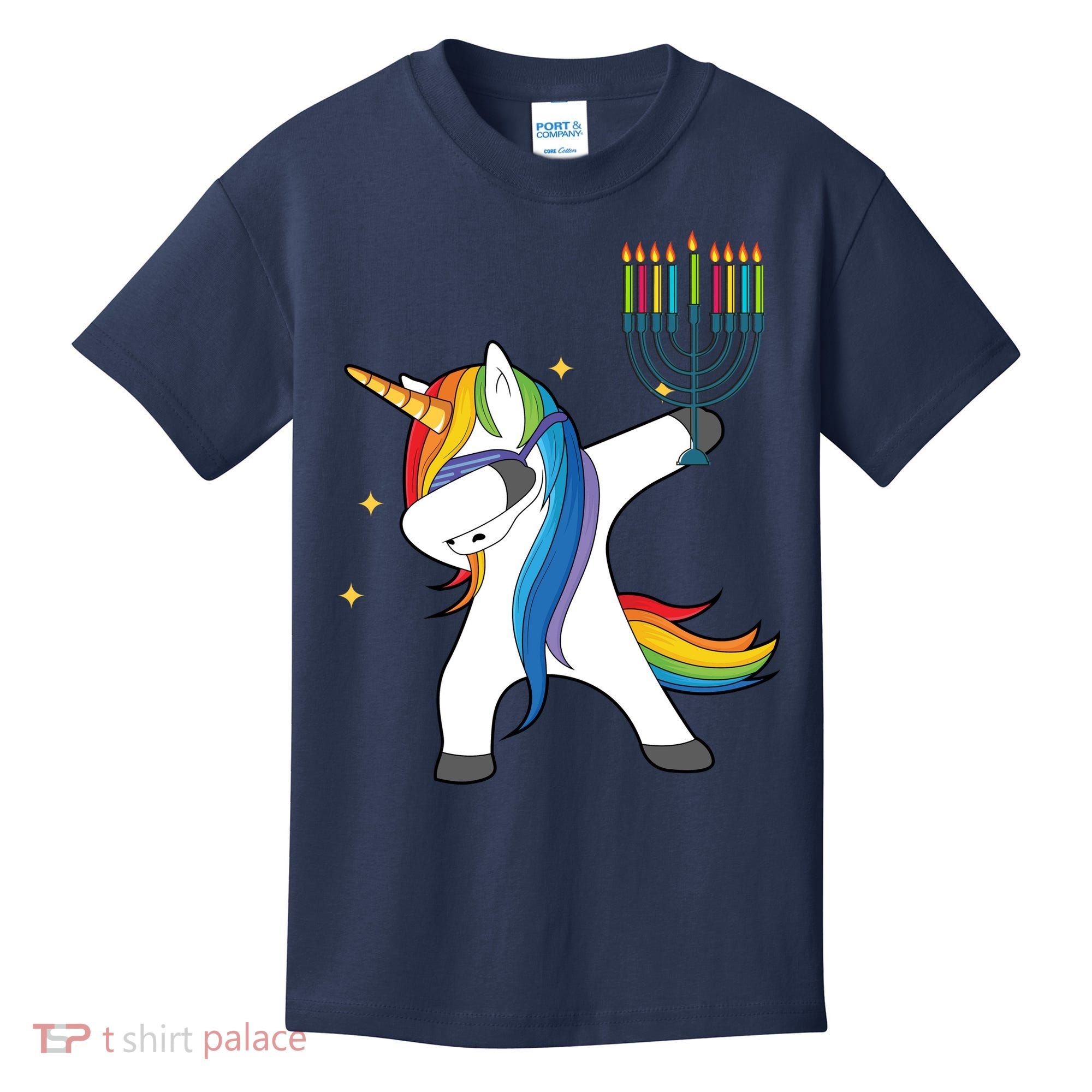Dabbing Unicorn Hanukkah Kids T-Shirt