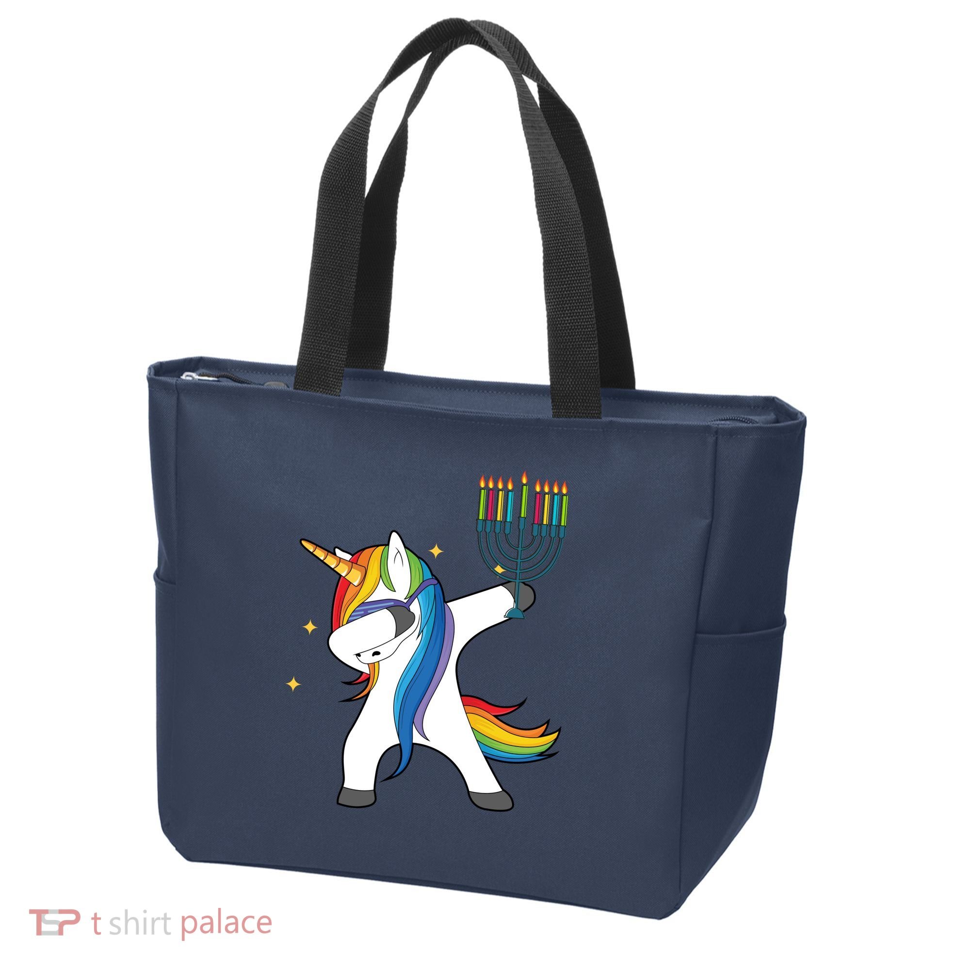Dabbing Unicorn Hanukkah Tote Bag