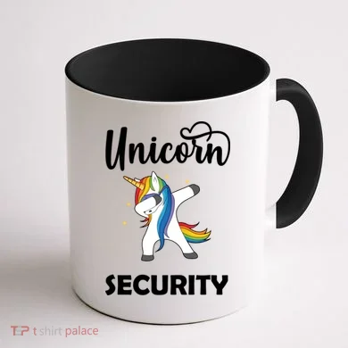 Dabbing Unicorn Security Coffee Mug back
