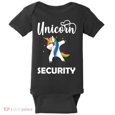 Dabbing Unicorn Security Baby Bodysuit