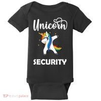 Dabbing Unicorn Security Baby Bodysuit thumb 0