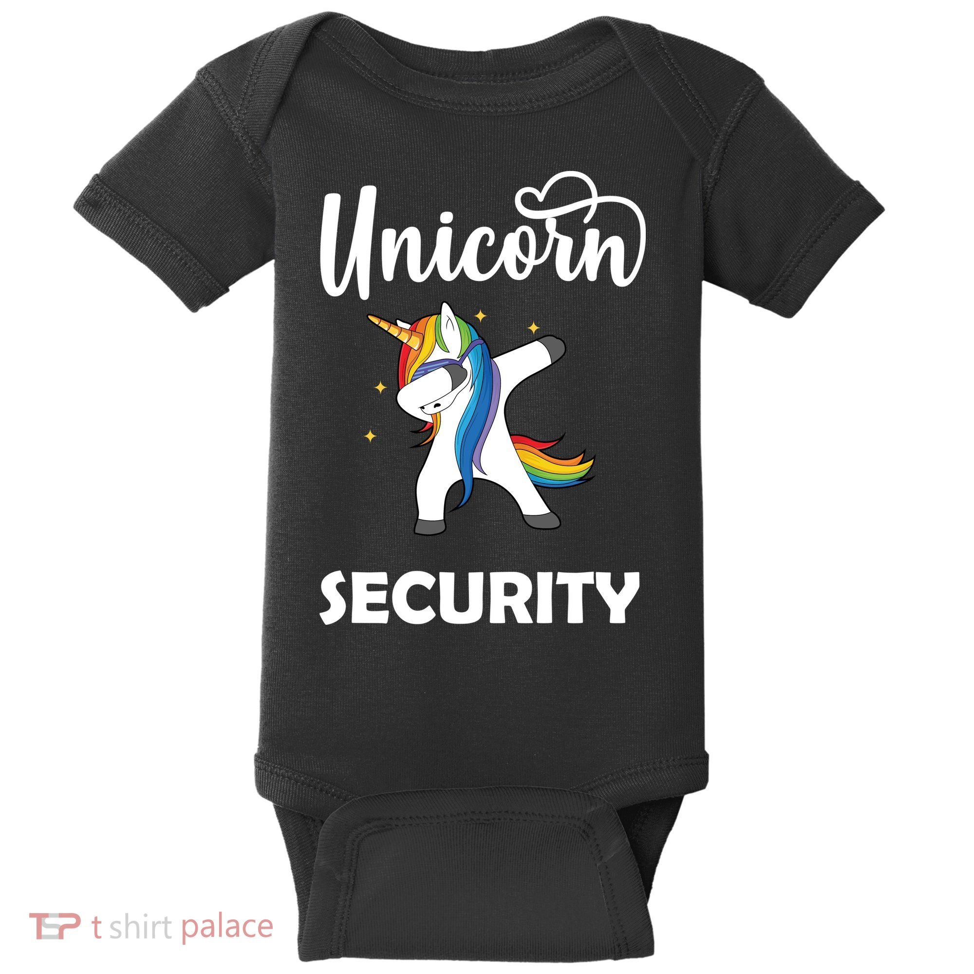 Dabbing Unicorn Security Baby Bodysuit