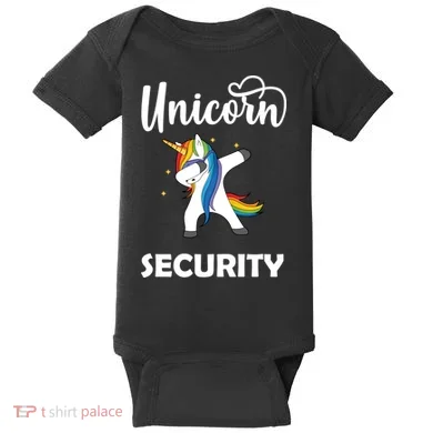 Dabbing Unicorn Security Baby Bodysuit