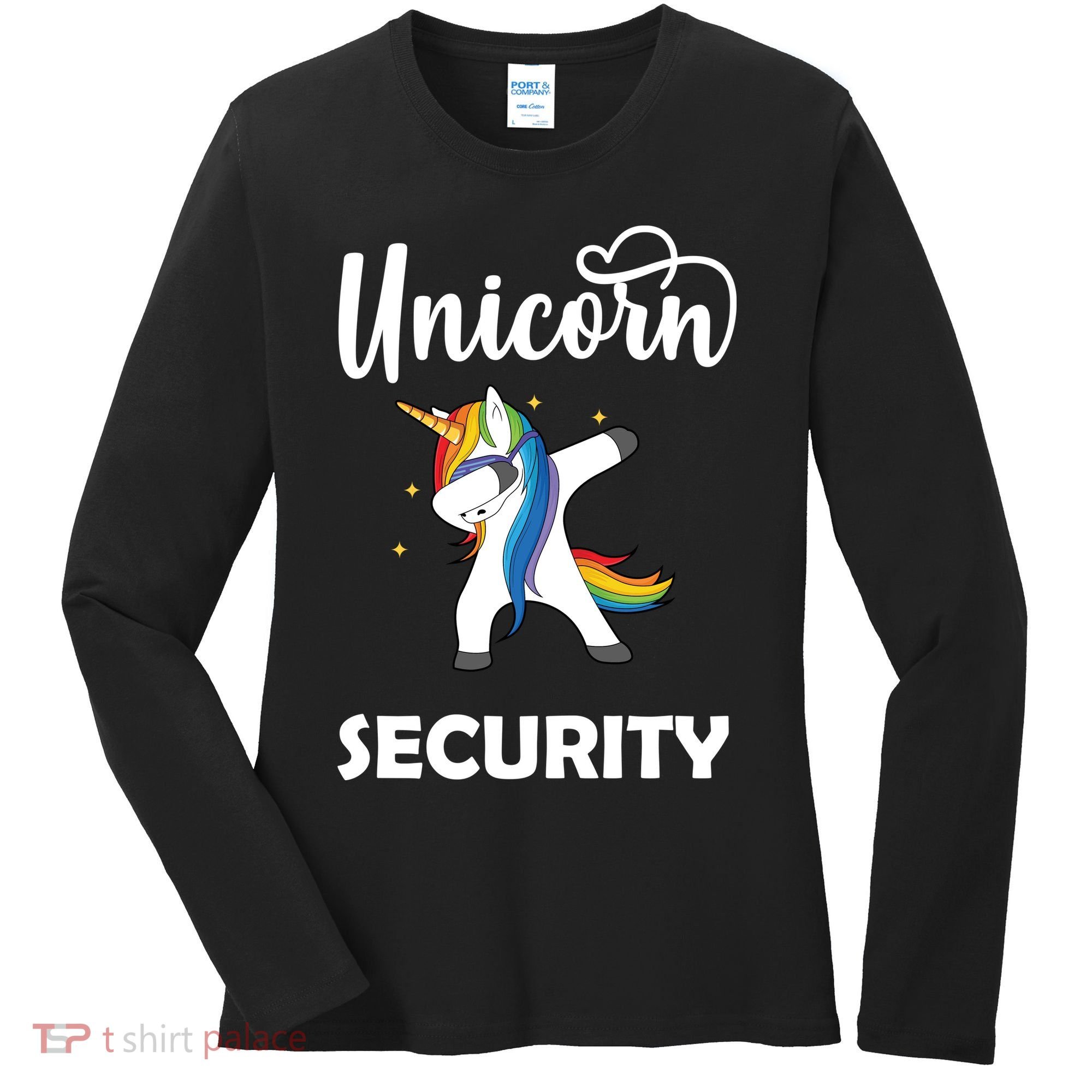 Dabbing Unicorn Security Women's Long Sleeve Shirt
