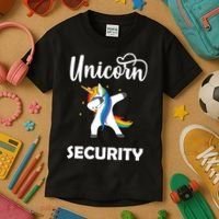 Dabbing Unicorn Security Kids T-Shirt thumb 3