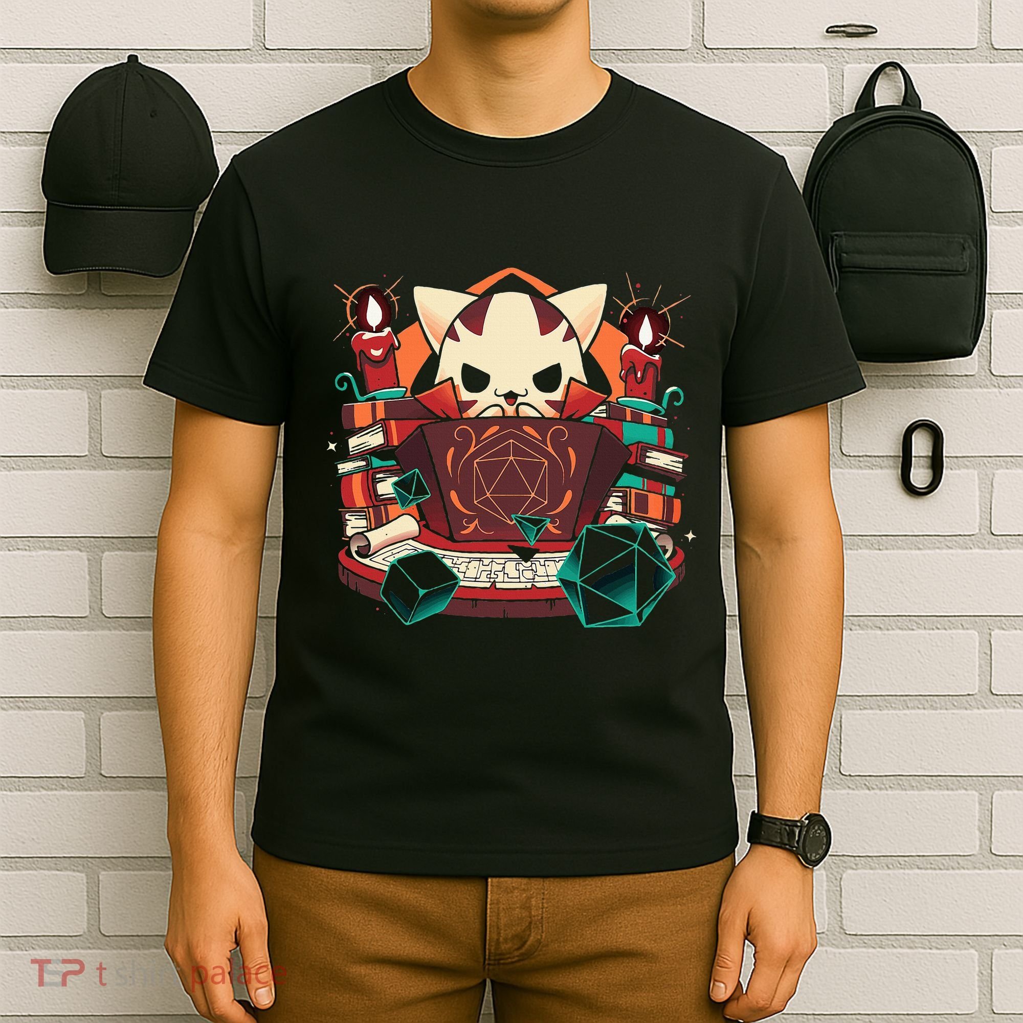 Dungeon And Cats Tabletop Gaming Role Player T-Shirt