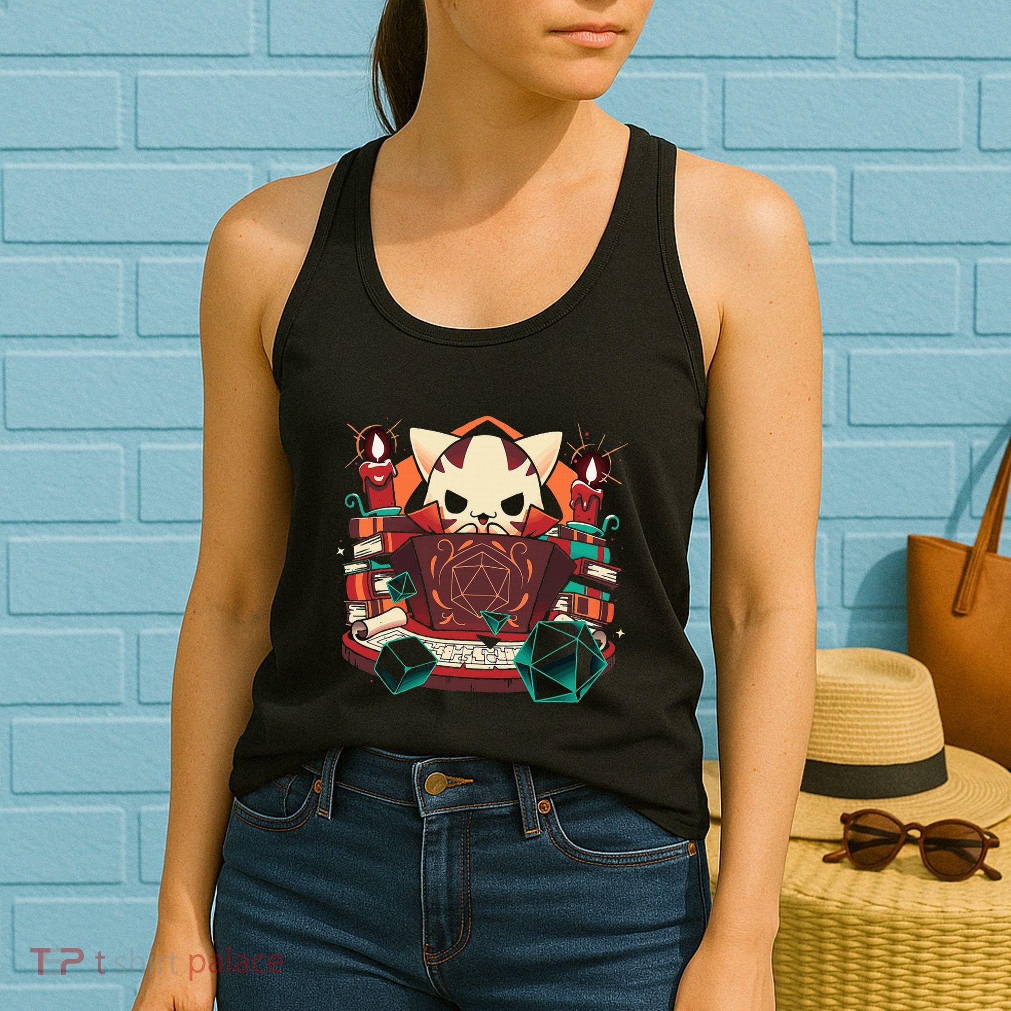 Dungeon And Cats Tabletop Gaming Role Player Women's Tank Top