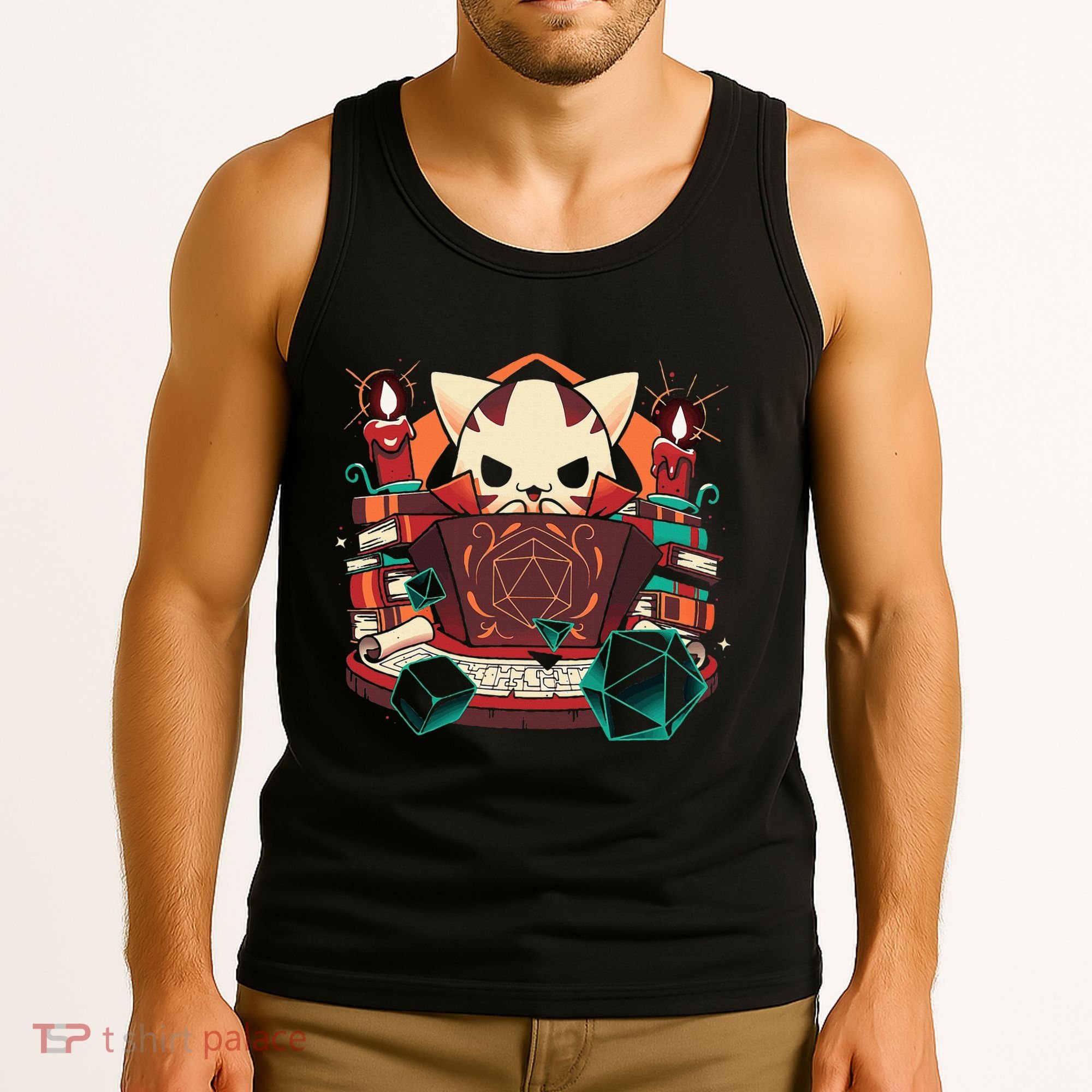Dungeon And Cats Tabletop Gaming Role Player Tank Top