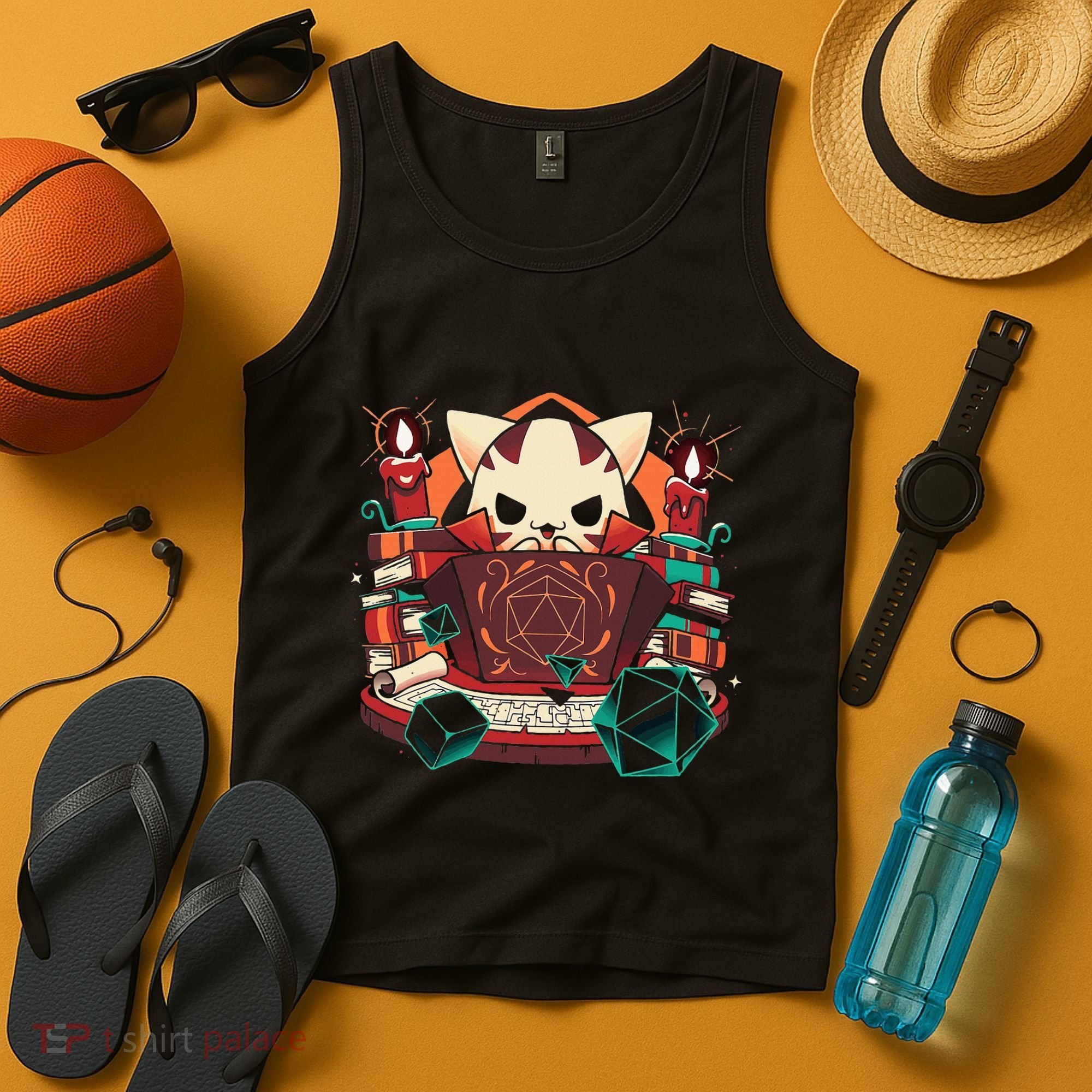 Dungeon And Cats Tabletop Gaming Role Player Tank Top