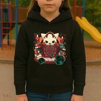 Dungeon And Cats Tabletop Gaming Role Player Kids Hoodie thumb 3