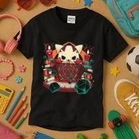 Dungeon And Cats Tabletop Gaming Role Player Kids T-Shirt thumb 3