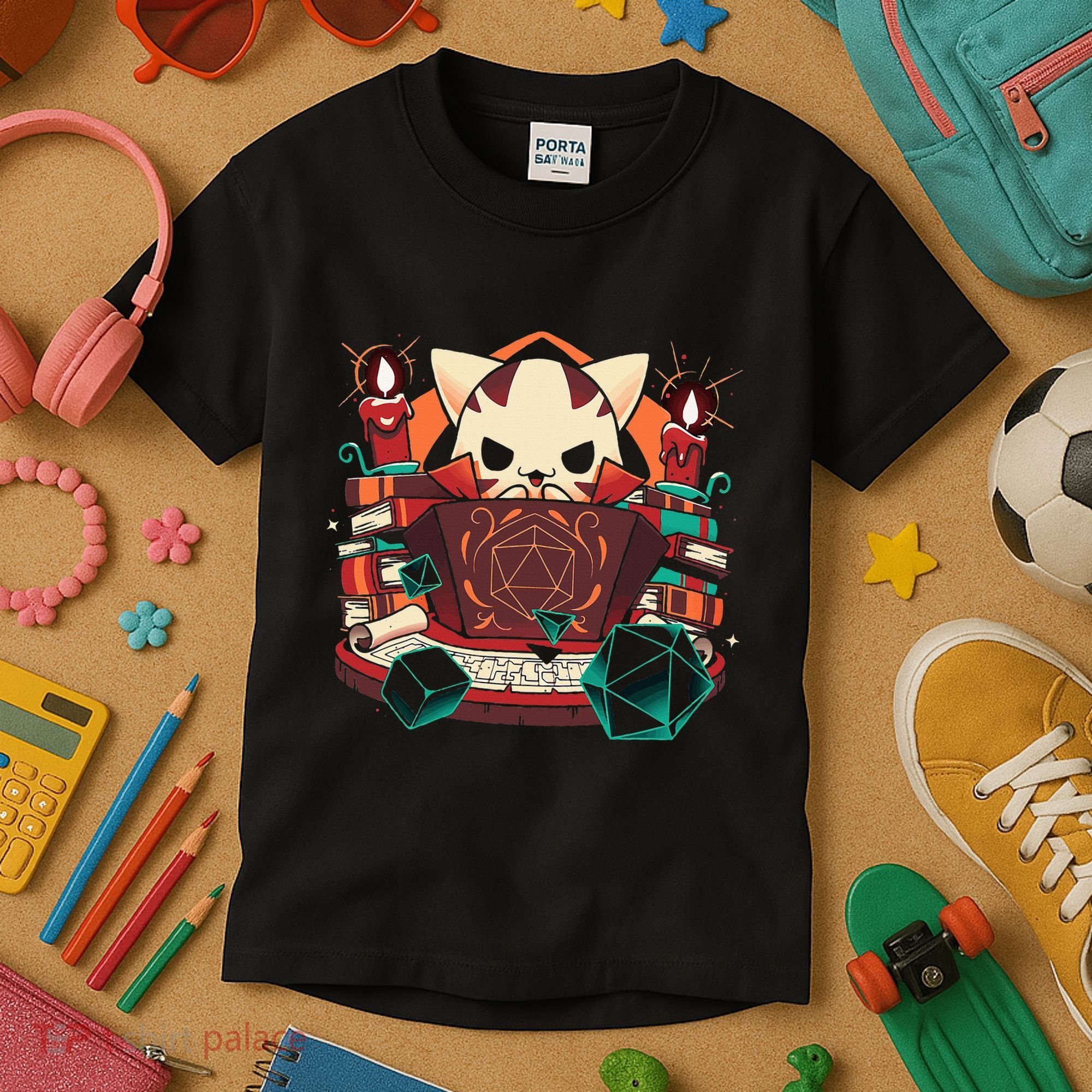 Dungeon And Cats Tabletop Gaming Role Player Kids T-Shirt