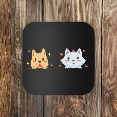 Dog And Cat Cute Animal Lover Coaster