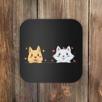 Dog And Cat Cute Animal Lover Coaster thumb 0