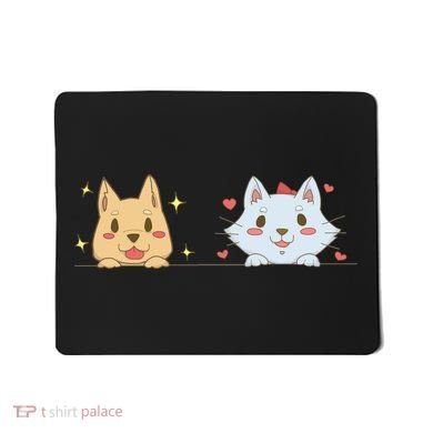 Dog And Cat Cute Animal Lover Mousepad
