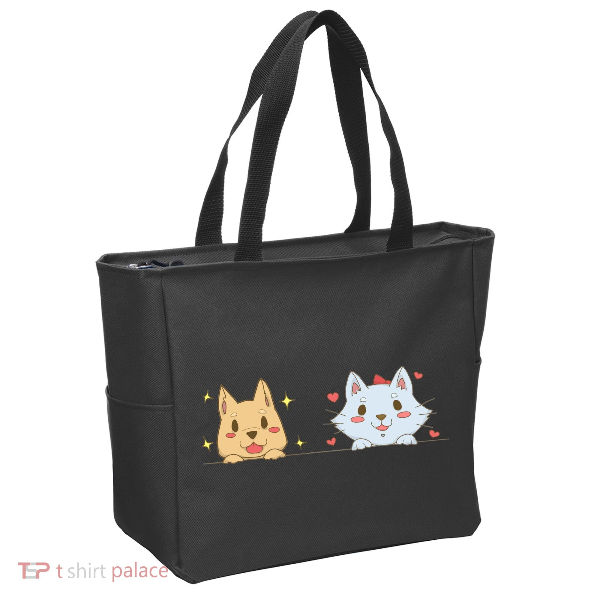 Dog And Cat Cute Animal Lover Tote Bag