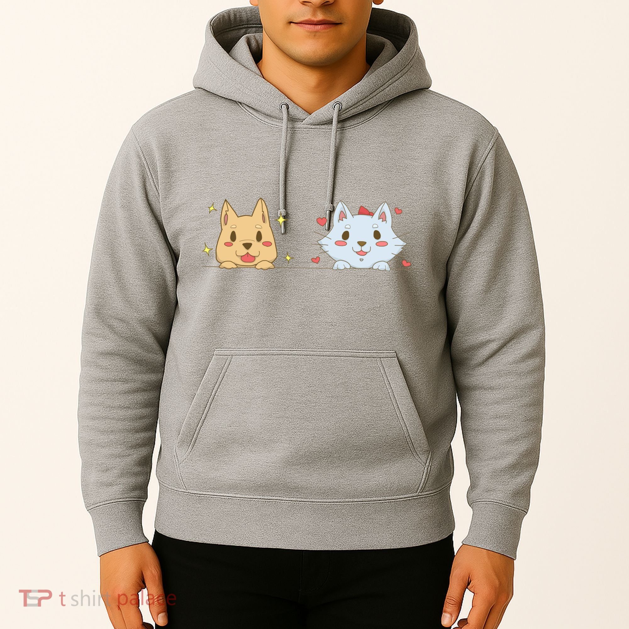 Dog And Cat Cute Animal Lover Hoodie
