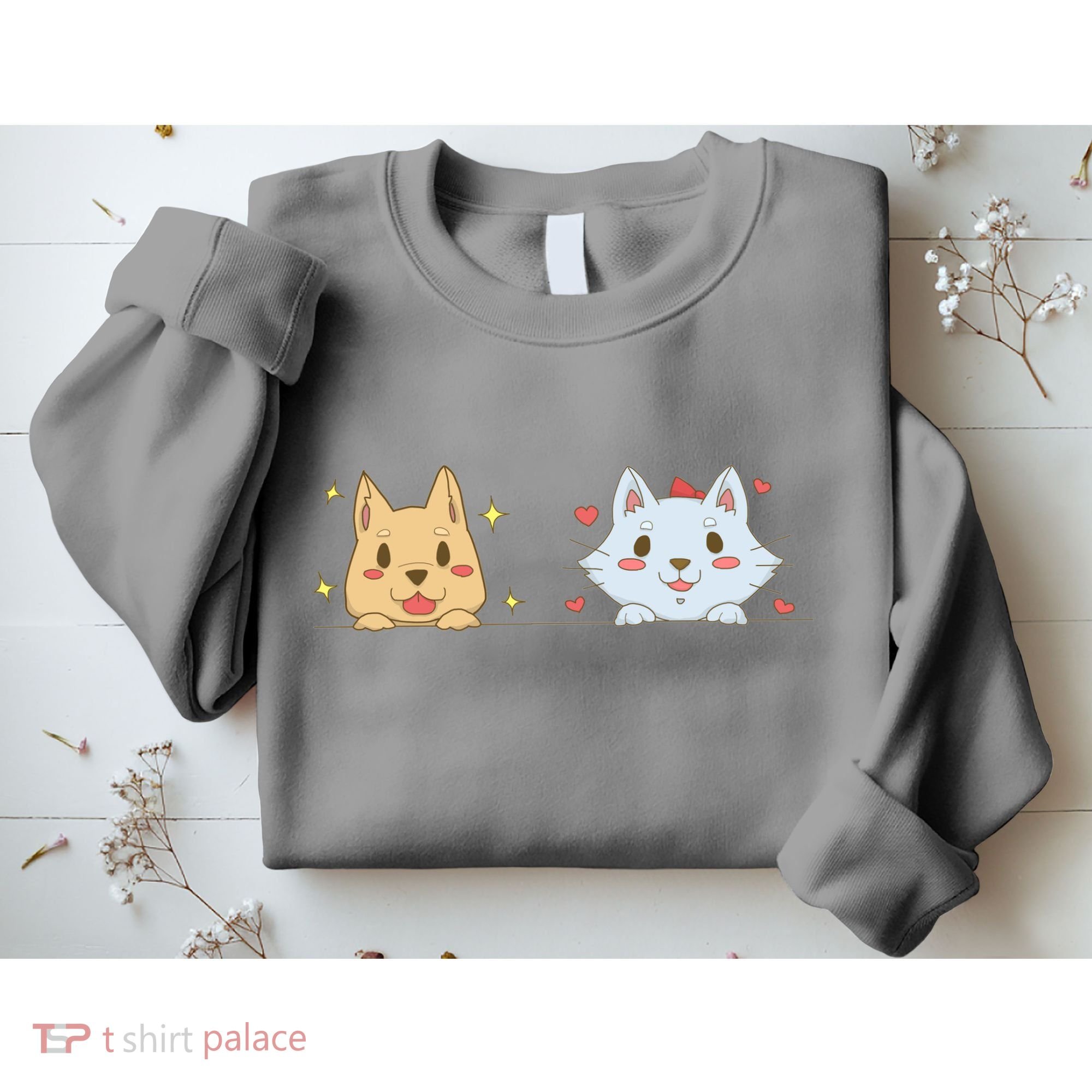 Dog And Cat Cute Animal Lover Sweatshirt