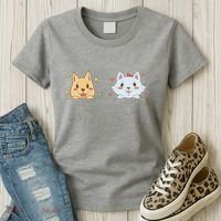 Dog And Cat Cute Animal Lover Women's T-Shirt thumb 3