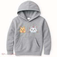 Dog And Cat Cute Animal Lover Kids Hoodie thumb 0