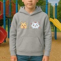 Dog And Cat Cute Animal Lover Kids Hoodie thumb 2