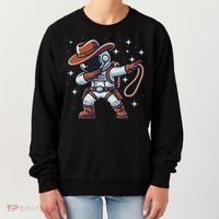 Dabbing Astronaut Cowboy Space Halloween Costume Women's Sweatshirt thumb 0