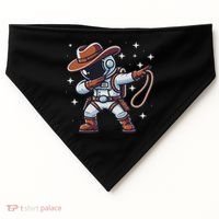 Dabbing Astronaut Cowboy Space Halloween Costume USA-Made Doggie Bandana thumb 0