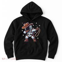 Dabbing Astronaut Cowboy Space Halloween Costume Hoodie thumb 0