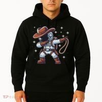 Dabbing Astronaut Cowboy Space Halloween Costume Hoodie thumb 2