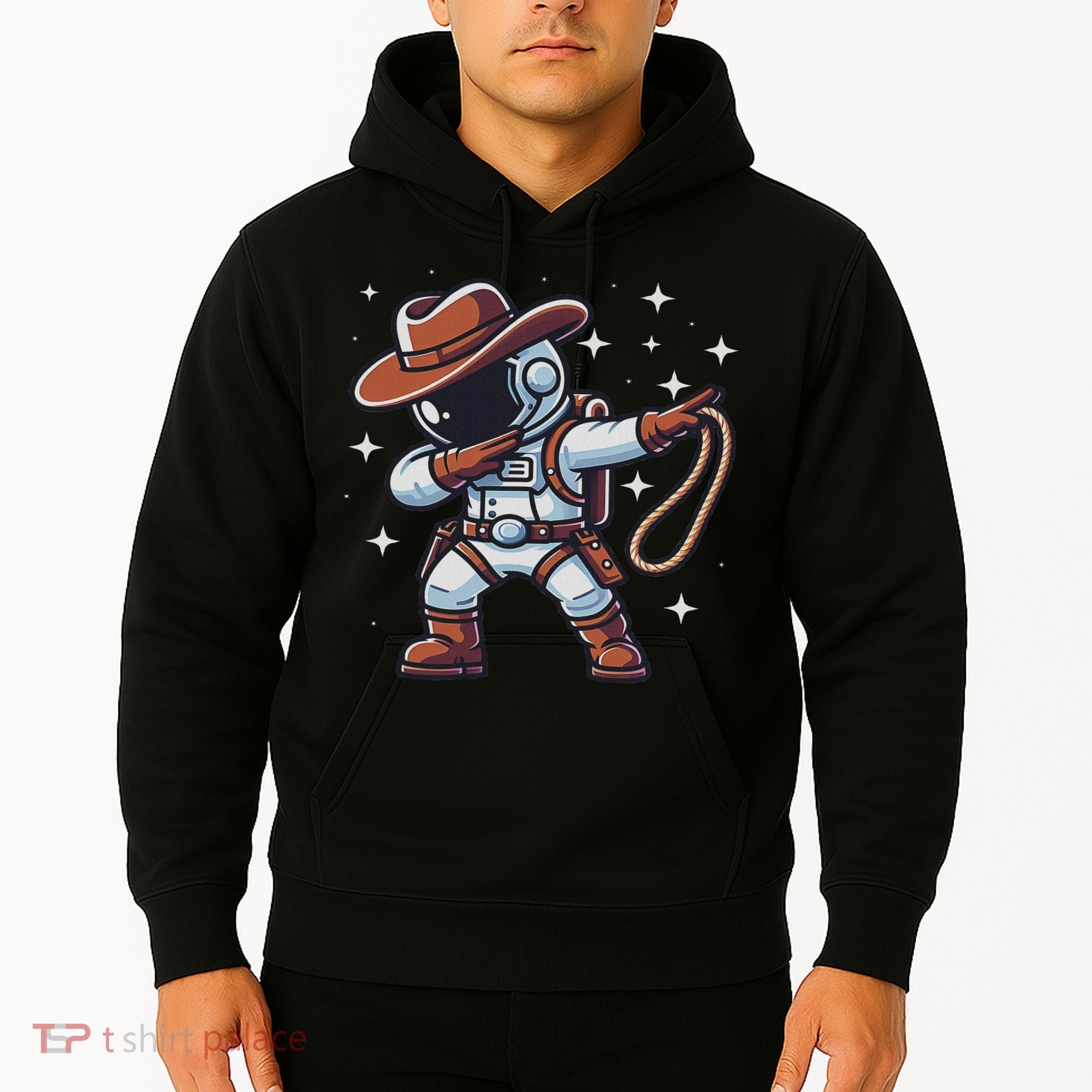 Dabbing Astronaut Cowboy Space Halloween Costume Hoodie