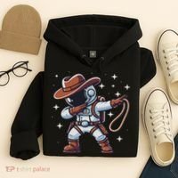 Dabbing Astronaut Cowboy Space Halloween Costume Hoodie thumb 4