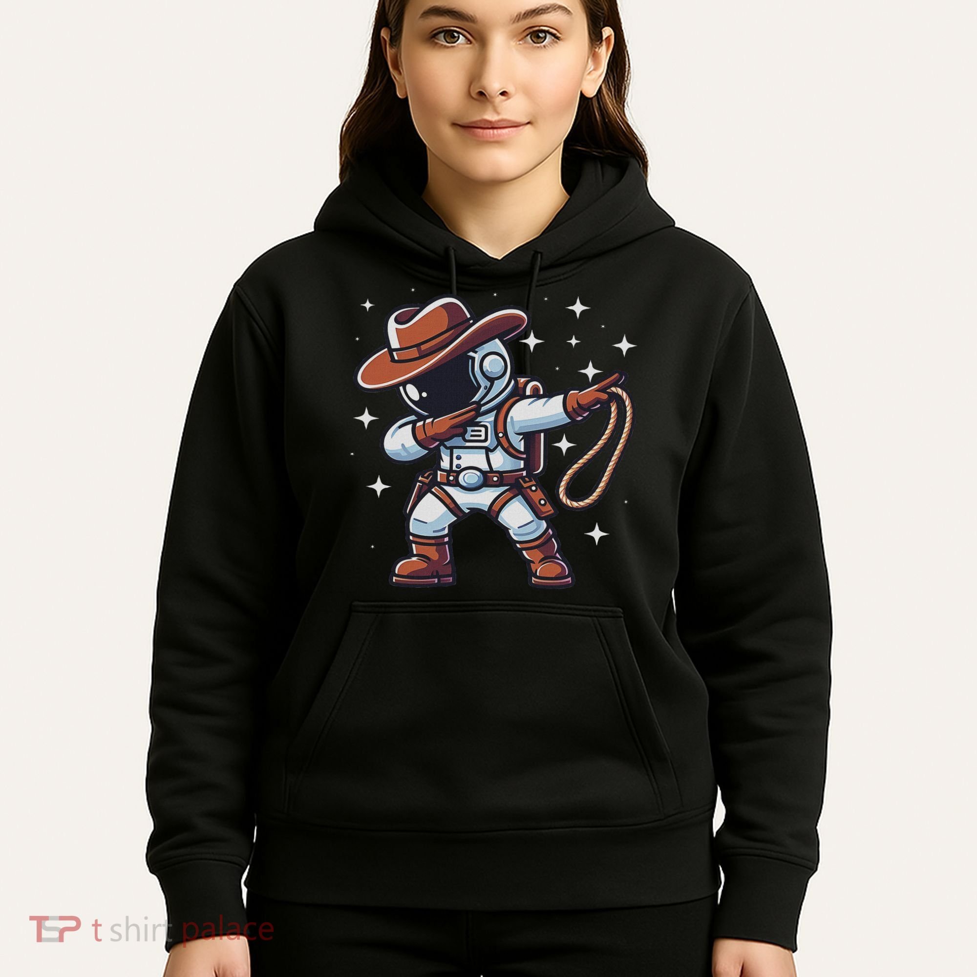 Dabbing Astronaut Cowboy Space Halloween Costume Hoodie
