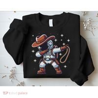 Dabbing Astronaut Cowboy Space Halloween Costume Sweatshirt thumb 2