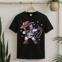 Dabbing Astronaut Cowboy Space Halloween Costume T-Shirt thumb 2