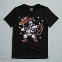 Dabbing Astronaut Cowboy Space Halloween Costume T-Shirt thumb 5