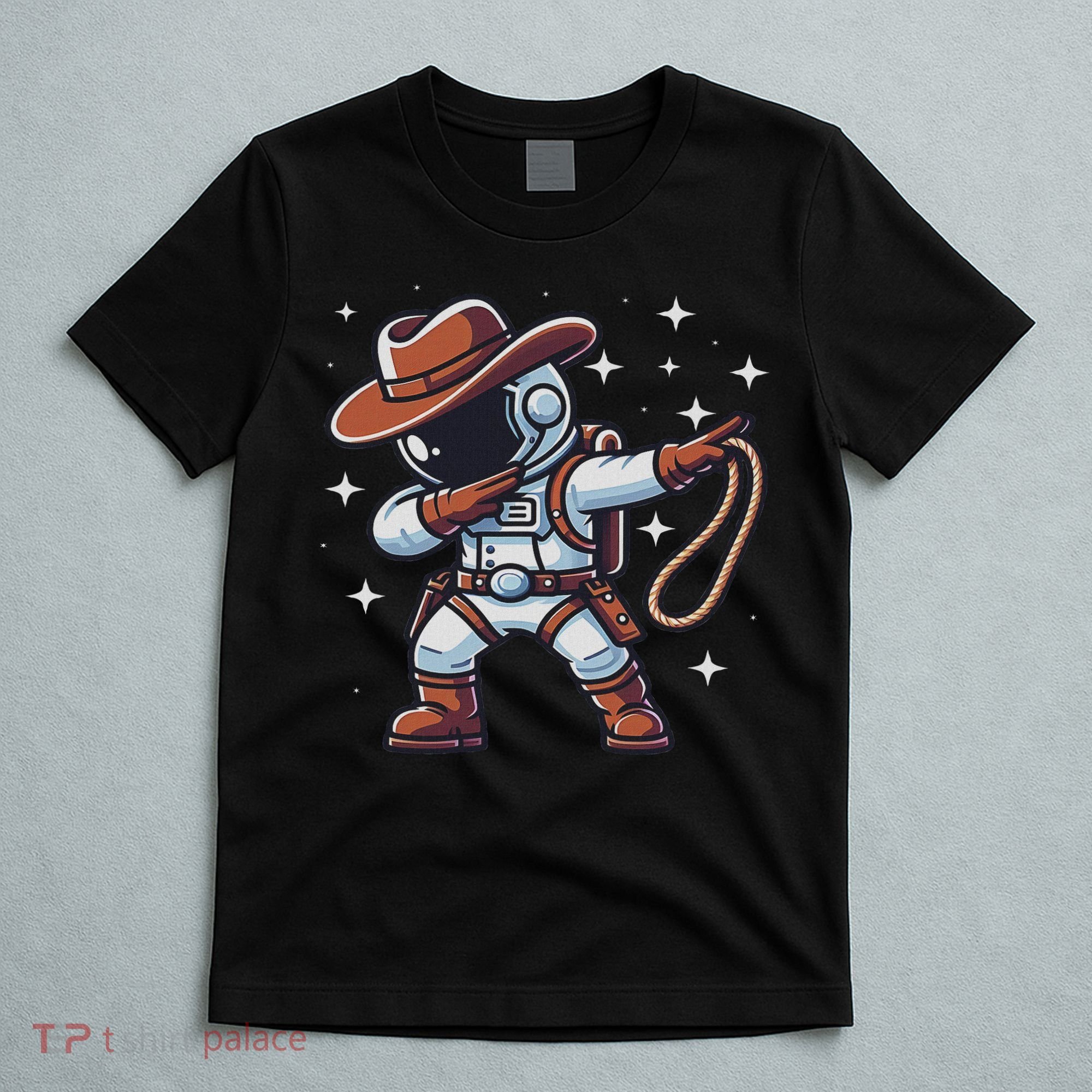 Dabbing Astronaut Cowboy Space Halloween Costume T-Shirt