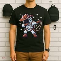 Dabbing Astronaut Cowboy Space Halloween Costume T-Shirt thumb 6