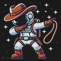 Dabbing Astronaut Cowboy Space Halloween Costume Coaster thumb 2