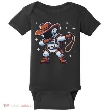 Dabbing Astronaut Cowboy Space Halloween Costume Baby Bodysuit