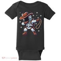 Dabbing Astronaut Cowboy Space Halloween Costume Baby Bodysuit thumb 0