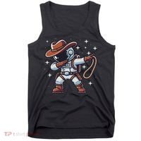 Dabbing Astronaut Cowboy Space Halloween Costume Tank Top thumb 0